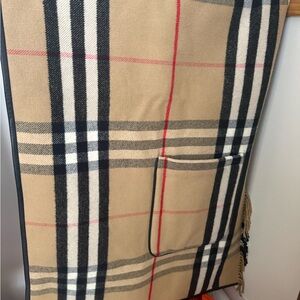 Burberry Beige and Black Plaid Scarf